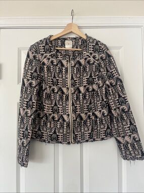 Anthropologie Hei Hei Patterned Zip-Up Jacket
